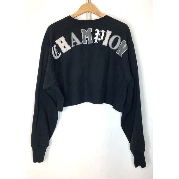 Champion Women's XL Reverse Weave Two Piece Set Cropped Top and Pants Black - Picture 2 of 14